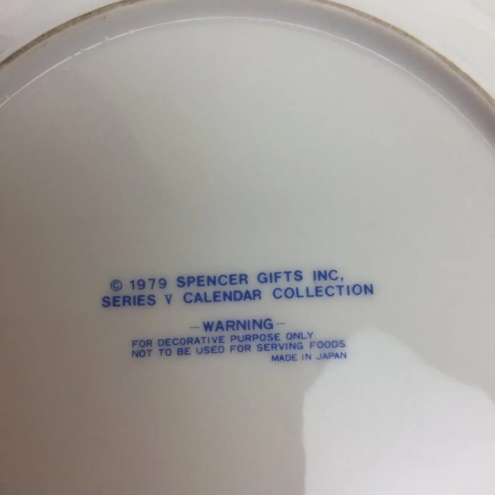 1980 Year Calendar Collection Plate Lincoln